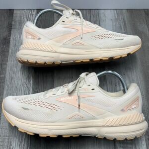 Brooks Adrenaline GTS 23 Womens 9.5 Running Shoes Cream Peach 1203811B259